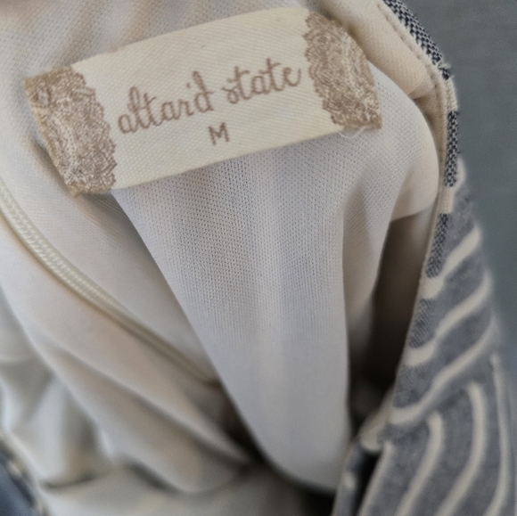 Altar'd State Striped Mini Skirt Bow Wrap Detail Women's Size Medium Linen - Picture 4 of 5